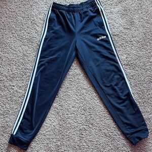 Adidas Kids Dark Blue Joggers with White Stripes